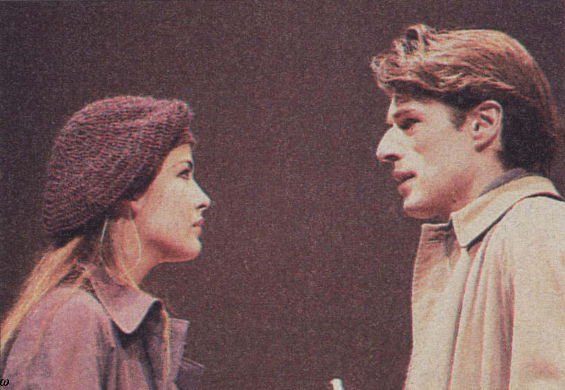 Sophie Marceau as Eurydice, Lambert Wilson as Orpheus, Théâtre de l'Oeuvre, Paris 1991